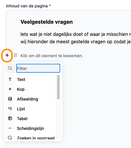 Widgets toevoegen