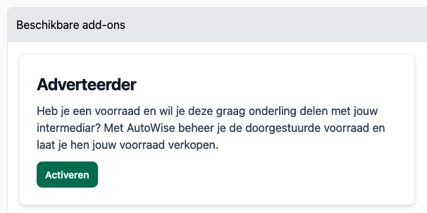Module Adverteerder activeren